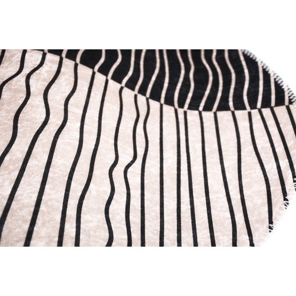 Covor negru-alb lavabil rotund ø 120 cm Yuvarlak – Vitaus-image-2