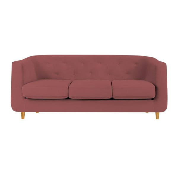 Canapea cu 3 locuri Mel Art Michael, roz prăfuit