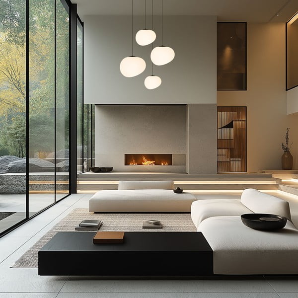 Lustră alb-negru ø 30 cm Stones – Candellux Lighting-image-3