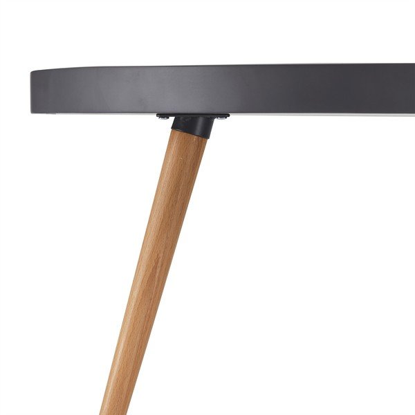 Măsuță de cafea cu picioare din lemn de fag Furnhouse Opus, Ø 90 cm, gri-image-1