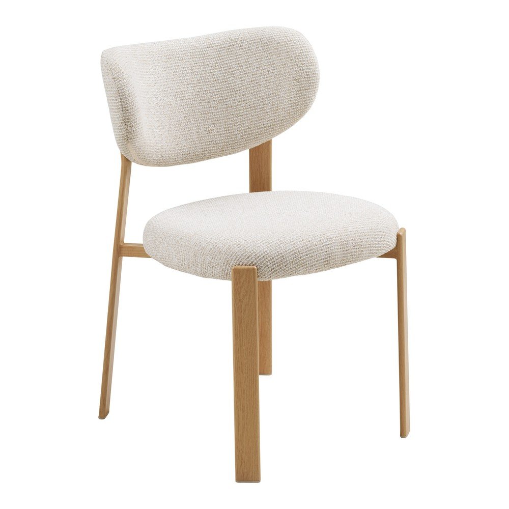 Scaun de dining alb tapițat Savina – House Nordic