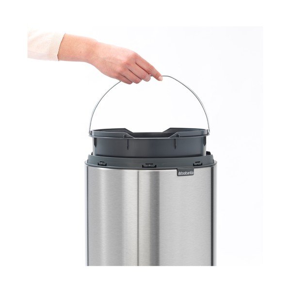 Coș de gunoi argintiu mat cu senzori de atingere din oțel 30 l Touch Bin – Brabantia-image-4