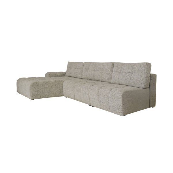 Colțar modular maro deschis extensibil/cu spațiu de depozitare (cu colț pe partea stângă) Lulu – Miuform