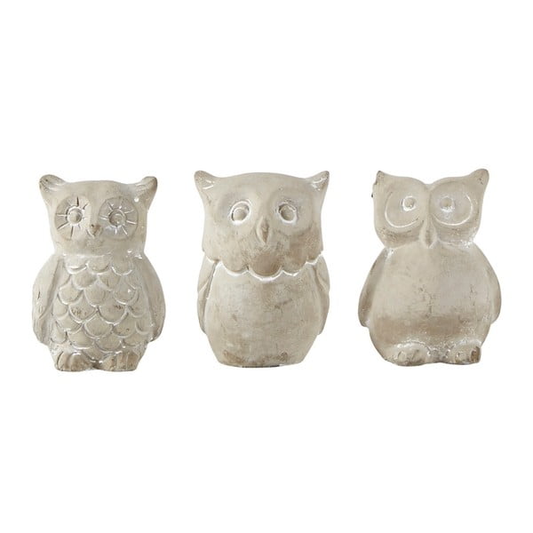 Set 3 statuete KJ Collection Owls, înălțime 7 cm