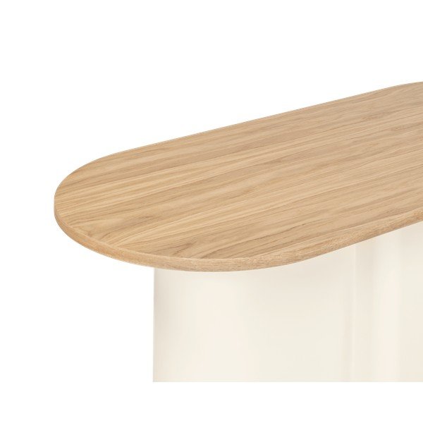 Măsuță de cafea bej cu blat cu aspect de lemn de stejar 50x115 cm Looi – noo.ma-image-2