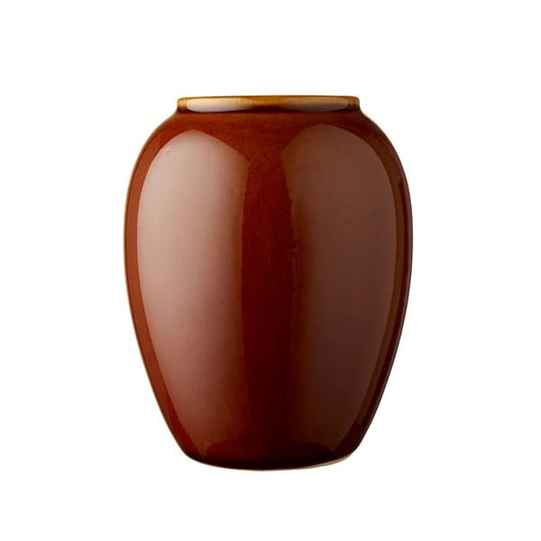 Vază din gresie ceramică Bitz, înălțime 12,5 cm, portocaliu închis