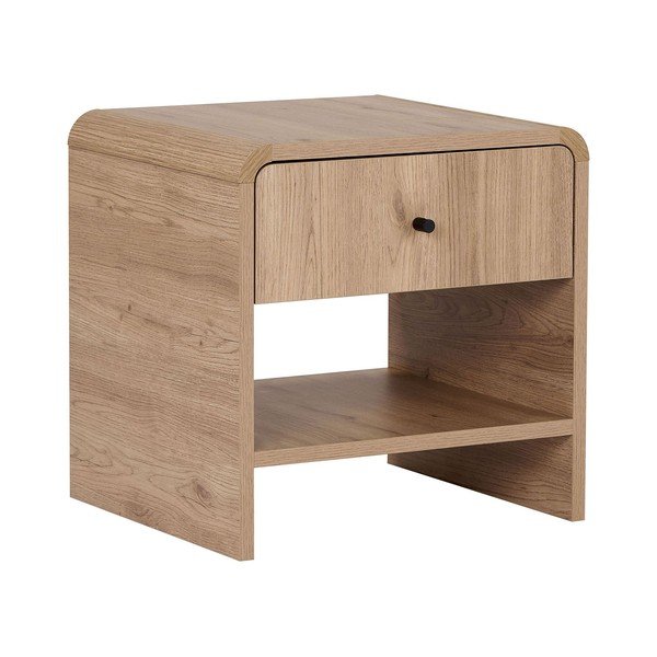 Noptieră în culoare naturală deschisă cu aspect de lemn de stejar Parila – Nordure