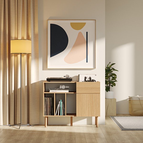 Comodă cu aspect de lemn de stejar 100x80 cm Viny - TemaHome-image-1