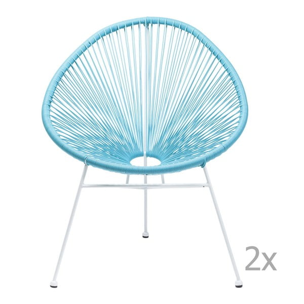 Set 2 scaune Kare Design Spaghetti, albastru