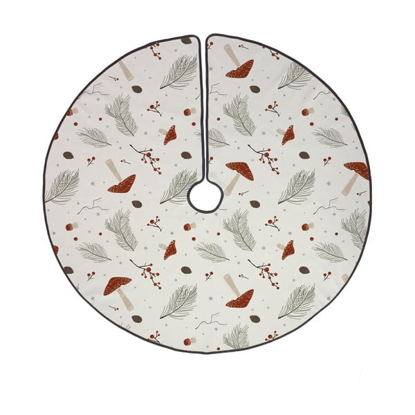 Covor sub bradul de Crăciun alb lavabil rotund din bumbac ø 133 cm  cu model de Crăciun Toadstool – Butter Kings