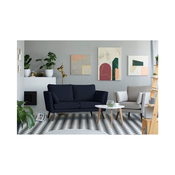 Canapea cu 2 locuri Mazzini Sofas Cotton, albastru închis-image-3