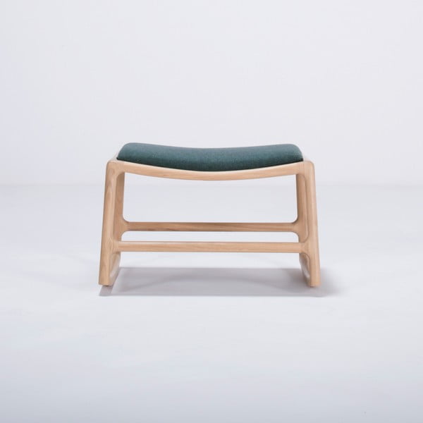 Scaun/taburet cu construcție din lemn de stejar Gazzda Dedo, verde