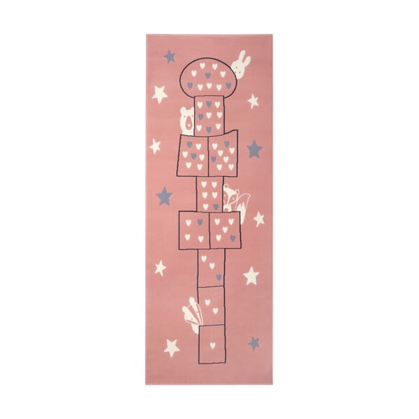 Covor pentru copii Hanse Home Adventures Jump, 100x250 cm, roz