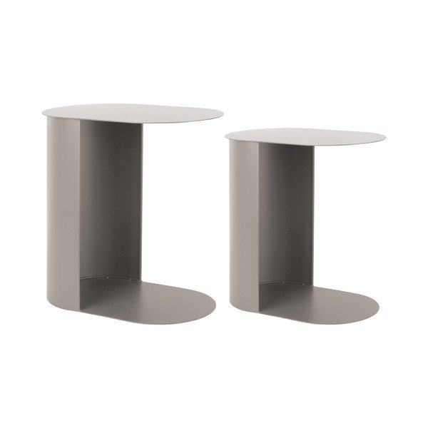 Măsuțe auxiliare 2 buc. din metal 30x45 cm Riqueza Oval – Leitmotiv