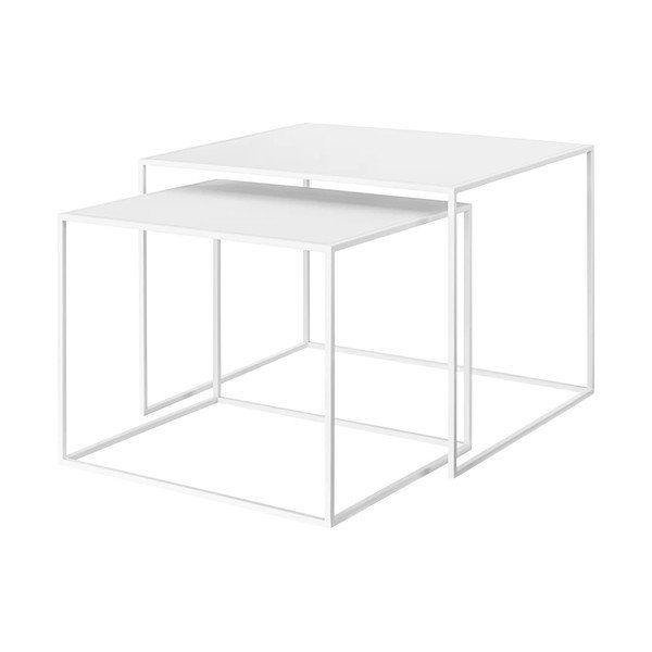 Măsuțe de cafea albe 2 buc. din metal 50x60 cm Fera – Blomus
