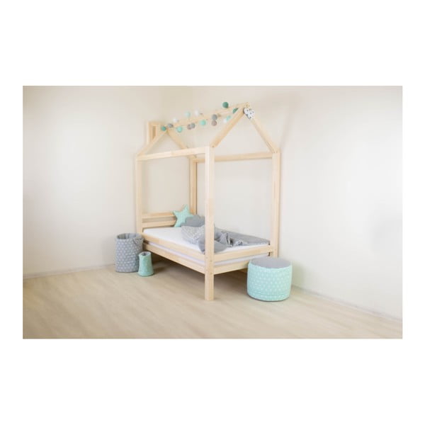 Set 4 extensii pentru picioare de lemn de pin pentru patul Benlemi, înălțime 20 cm, alb-image-3