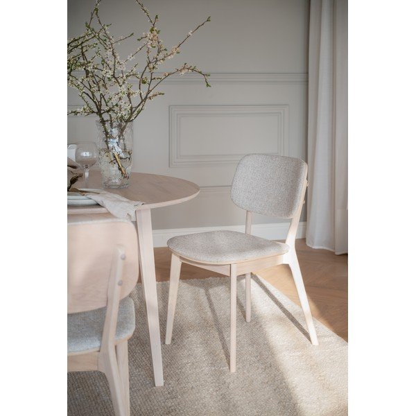 Scaun de dining crem/în culoare naturală deschisă din lemn de stejar Barrett – Rowico-image-4
