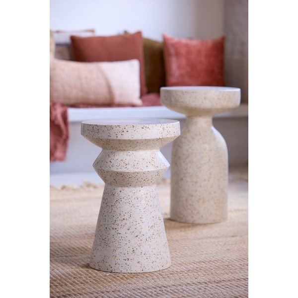 Măsuță auxiliară rotundă din ciment terrazzo ø 32 cm Sella – Light & Living-image-2