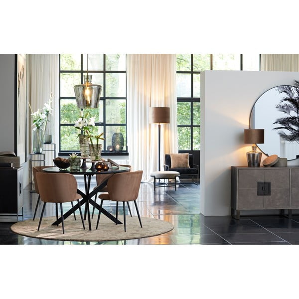 Scaun de dining maro din catifea Elyna – Light & Living-image-3