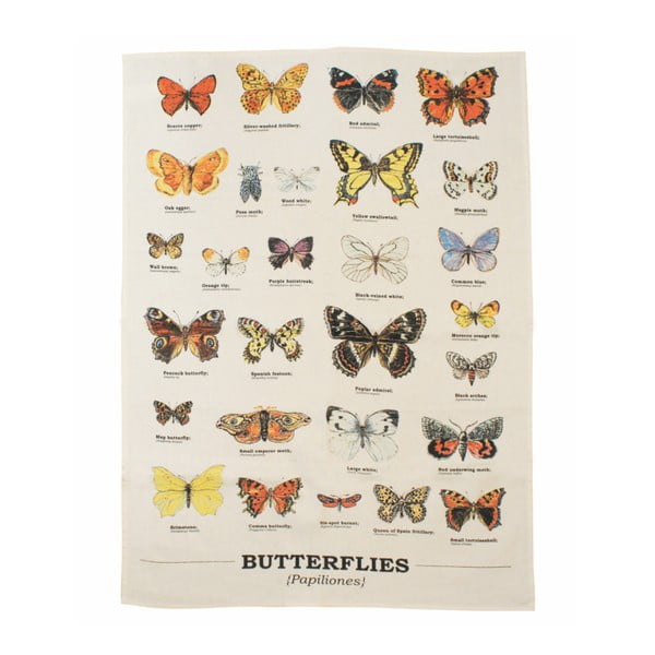 Prosop din bumbac de bucătărie Gift Republic Butterflies, 50 x 70 cm