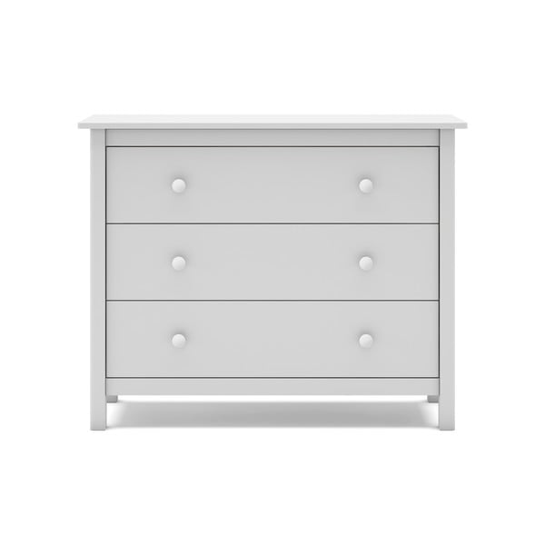 Comodă pentru copii albă joasă din lemn de pin 100x80 cm Max – Marckeric-image-2