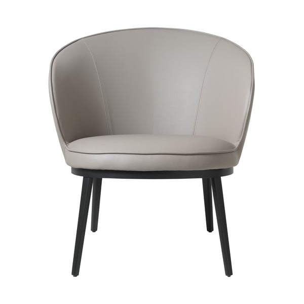 Fotoliu gri/bej cu tapițerie din imitație de piele Gain – Unique Furniture-image-2