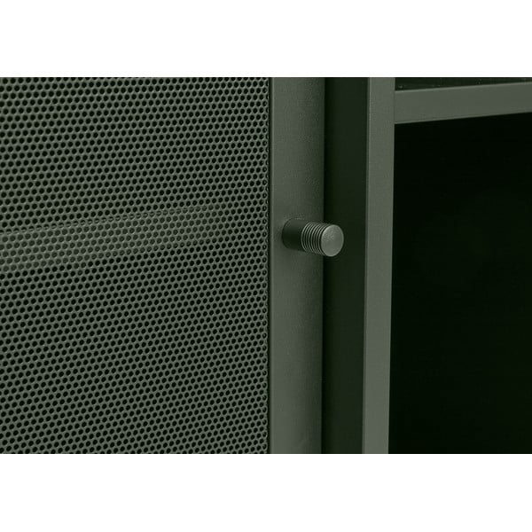 Comodă verde-închis joasă din metal cu ușă glisantă 160x75 cm Veep – Unique Furniture-image-2