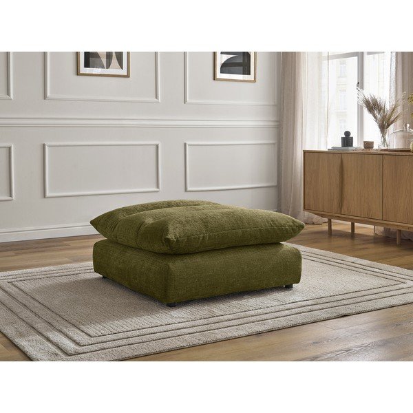 Taburet verde cu tapițerie din chenille Neil – Bobochic Paris-image-1