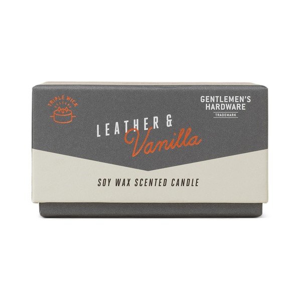Lumânare parfumată din ceară de soia timp de ardere 40 h Leather & Vanilla – Gentlemen's Hardware-image-1