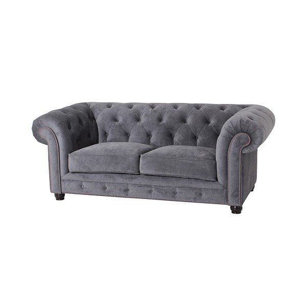 Canapea Max Winzer Orleans Velvet, 196 cm, gri-image-1