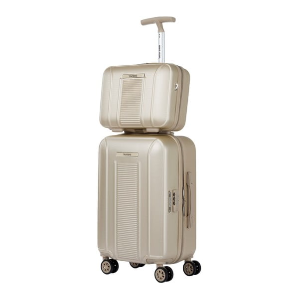Set valiză de cabină și geantă cosmetice Murano Spider, bej