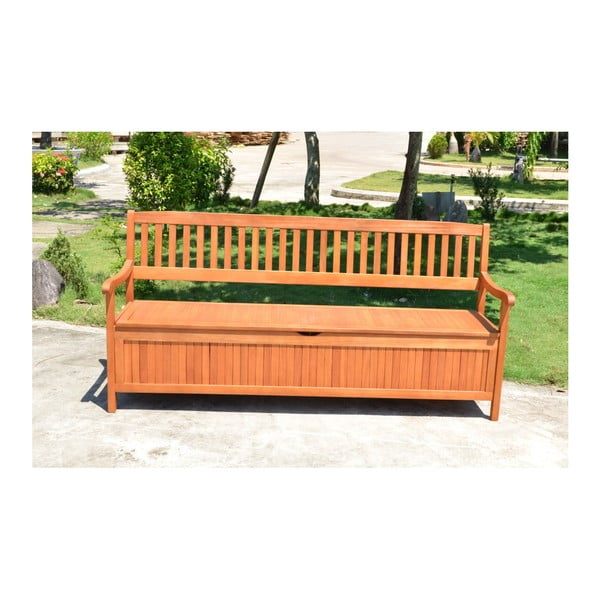 Bancă de grădină cu spațiu de depozitare din lemn de eucalipt Garden, lungime 187 cm Houston - Garden Pleasure-image-2