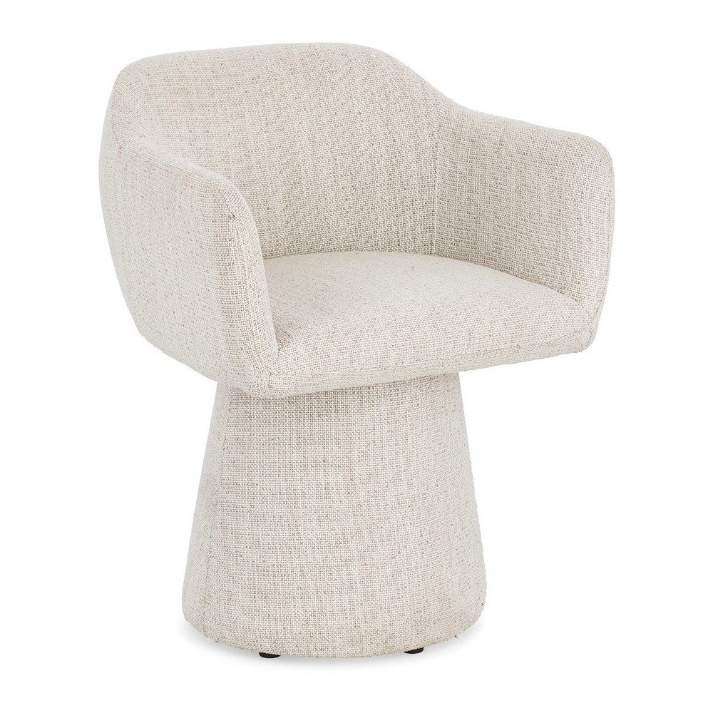 Scaun de living in culoare naturala cu cotiere/rotativ tapitat Lottie – Bizzotto