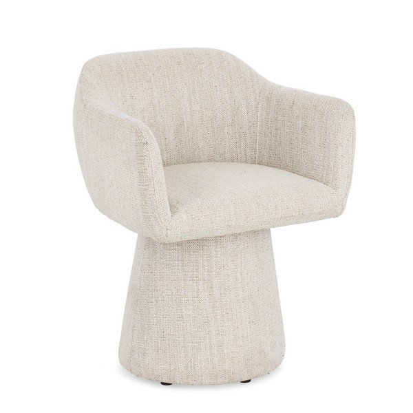 Scaun de living în culoare naturală cu cotiere/rotativ tapițat Lottie – Bizzotto