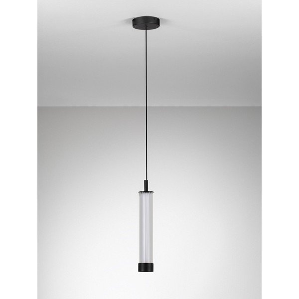 Lustră negru-mat LED cu intensitate reglabilă din aluminiu cu abajur din sticlă ø 6,5 cm Glovia – Nova Luce-image-4