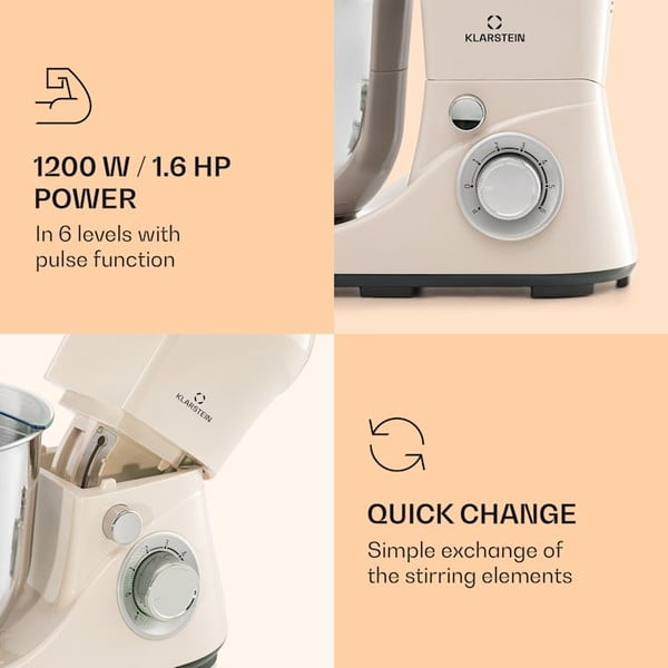 Robot de bucătărie Klarstein Bella Pico 2G, bej-image-4