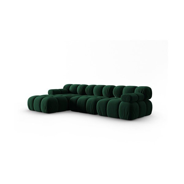Canapea verde cu tapițerie din catifea 285 cm Bellis – Micadoni Home-image-3