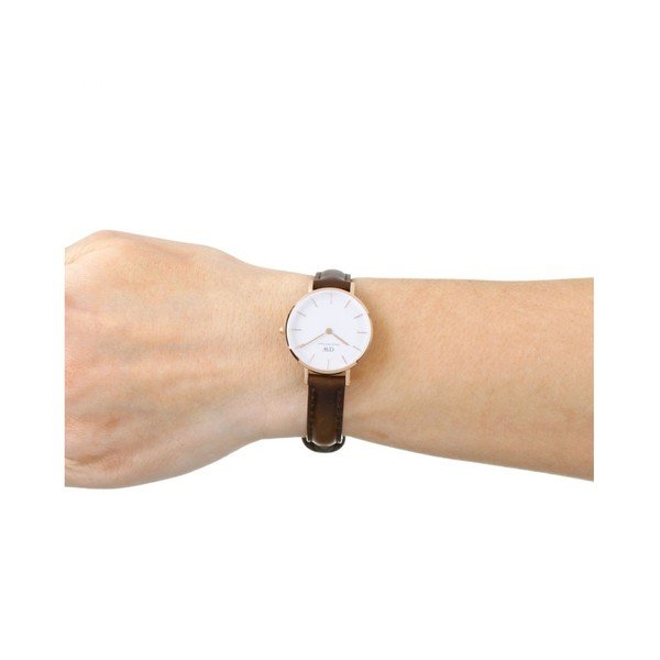 Ceas de damă Daniel Wellington Petite Bristol, ⌀ 28 mm, alb-roz auriu-image-2