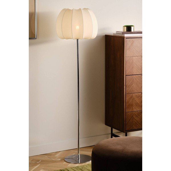 Lampadar alb/argintiu lucios din material textil (înălțime 150 cm) Pion – Jotex-image-1