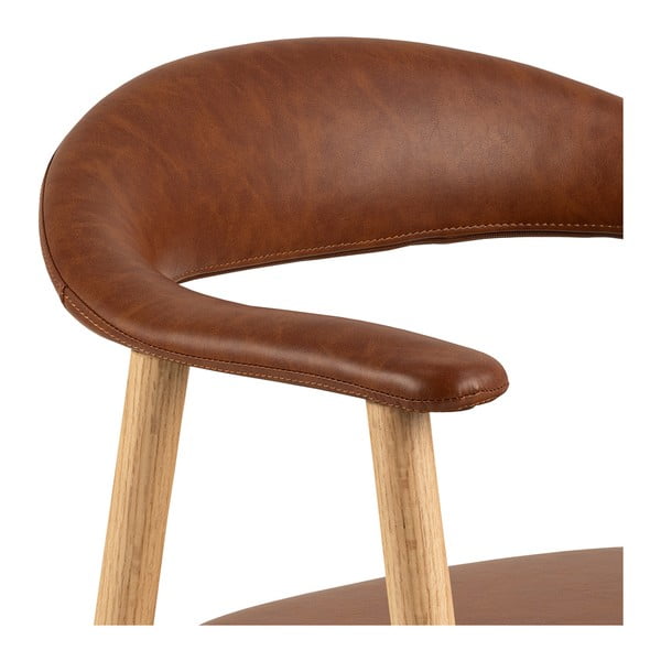 Scaune de dining maro coniac/în culoare naturală 2 buc. din imitație de piele Addi – Actona-image-4