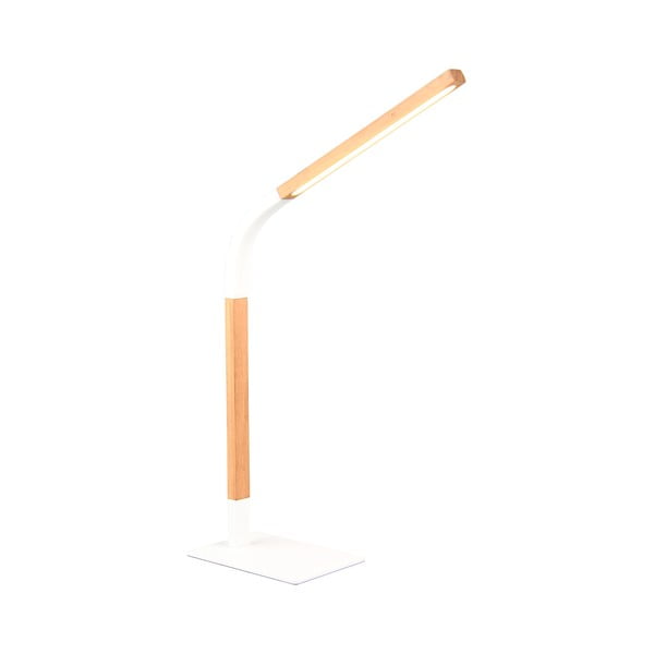 Veioză albă/în culoare naturală LED cu intensitate reglabilă cu abajur din lemn (înălțime 73,5 cm) Norris – Trio-image-4