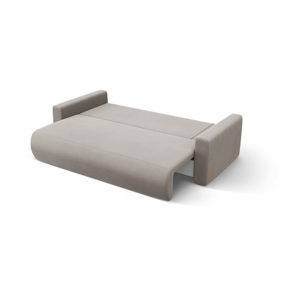 Colțar gri deschis extensibil, cu spațiu de depozitare cu tapițerie din catifea Belfast – Cosmopolitan Design-image-3