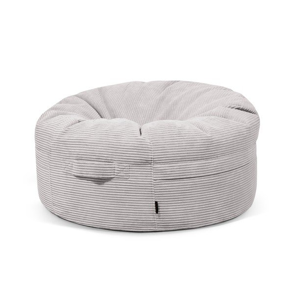 Fotoliu bean bag gri deschis cu tapițerie din catifea reiată Roll 105 – SLOWDOWN