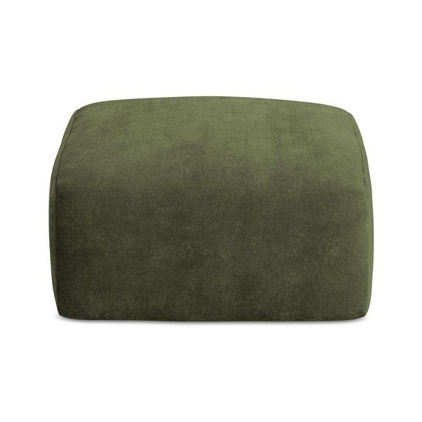 Taburet verde cu tapițerie din chenille Leila – Makamii