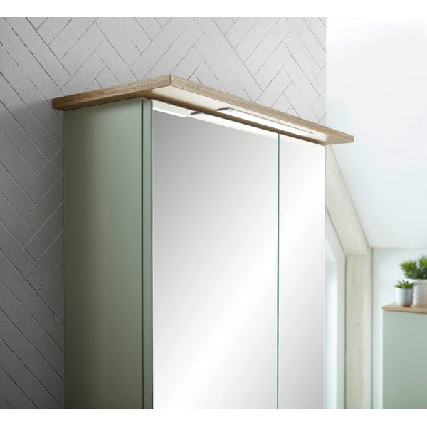 Dulap de baie suspendat verde cu oglindă 60x72 cm Set 923 - Pelipal-image-1
