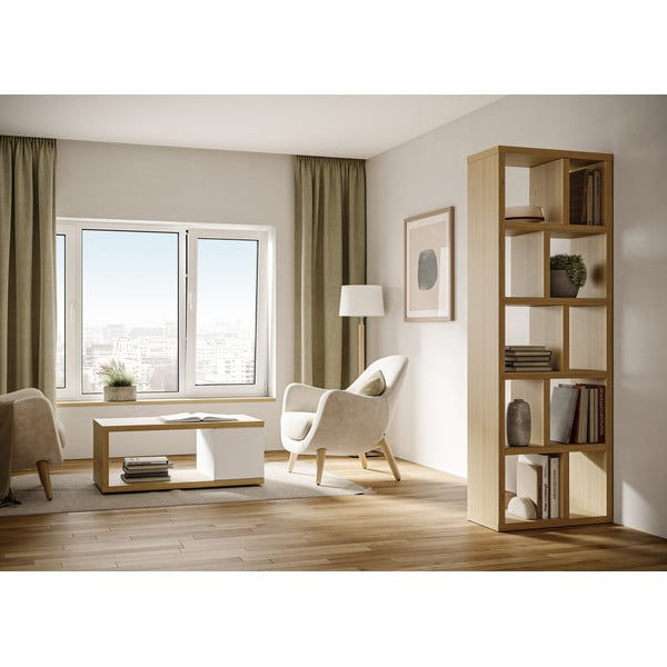 Bibliotecă în culoare naturală cu aspect de lemn de stejar 70x198 cm Berlin – TemaHome-image-4