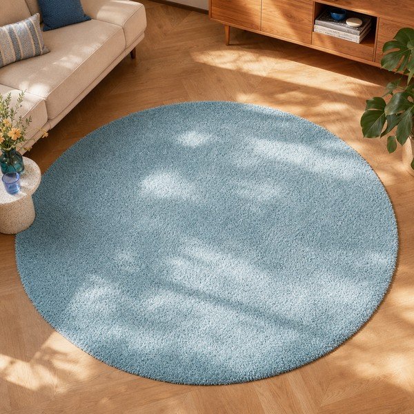 Covor rotund Universal Aqua Liso, ø 100 cm, albastru deschis-image-4