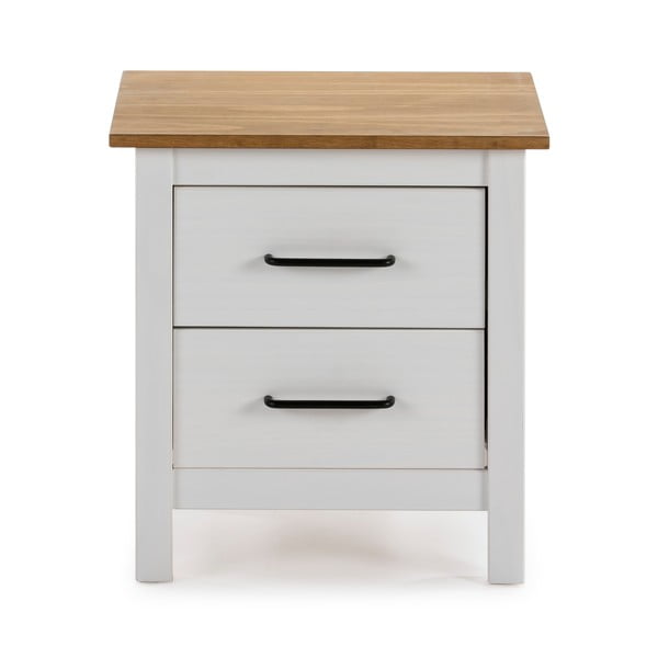 Noptieră din lemn Marckeric Miranda, alb-image-3