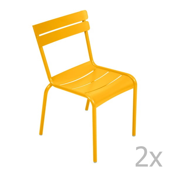 Set 2 scaune Fermob Luxembourg, galben