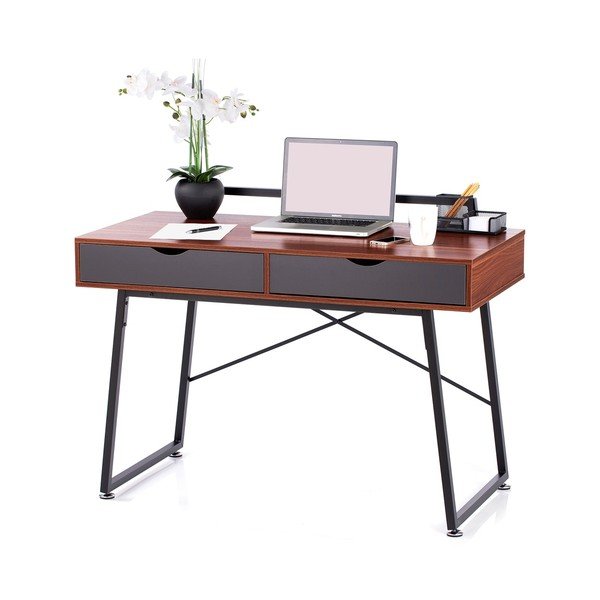 Birou cu blat cu aspect de lemn de nuc 57.5x120 cm Tolm – Homede-image-3